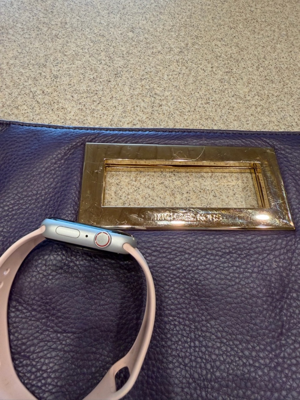 Michael Kors purple Berkeley Leather hand Clutch - Picture 14 of 15
